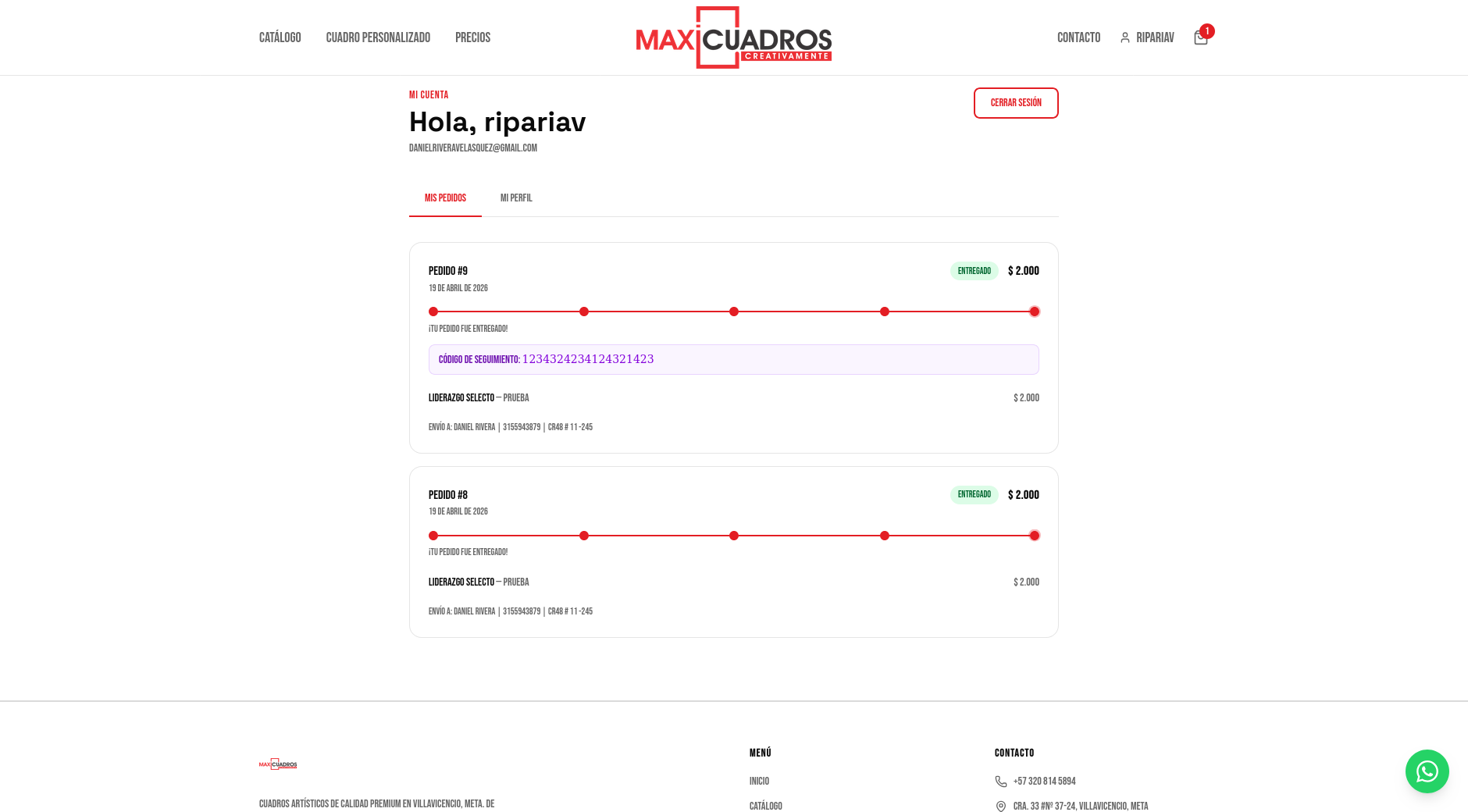 Checkout — payment and user profile